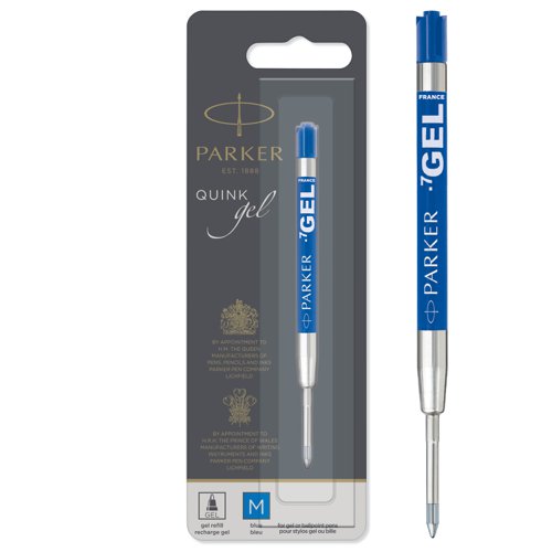Parker Quink Gel Ink Refill Medium Blue (Single Refill) - 1950346 Newell Brands