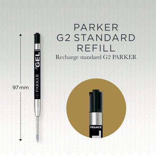 Experience consistently smooth, precise and colorful writing with PARKER Gel Ink. Precise, bold and designed to never skip, gel ink powerfully captures your thoughts. Each PARKER refill is engineered for to deliver a reliable flow of quick-drying ink for neat writing with less smears. Use gel ink refills to replace existing PARKER ballpoint pen refills, or simply swap out the refill to change your ink color.