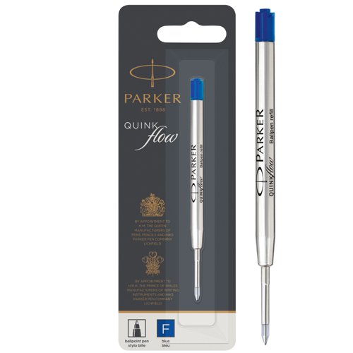 Parker 1950368 Quinkflow Ball Pen Refill Blue Ink Fine Box of 12