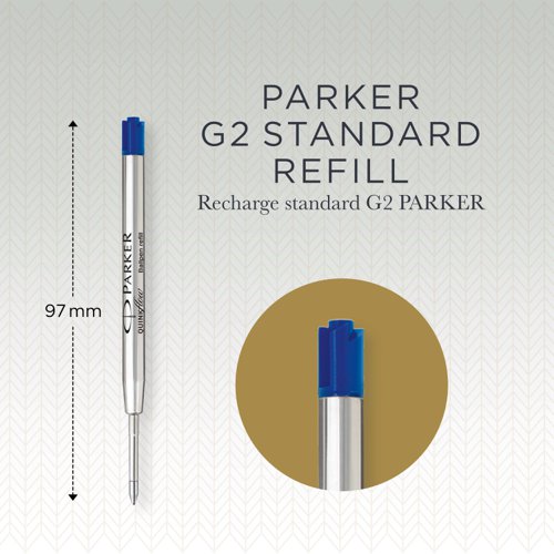 Parker Quink Flow Ballpoint Refill for Ballpoint Pens Medium Blue (Pack 2) - 1950373 Refill Ink & Cartridges 56540NR