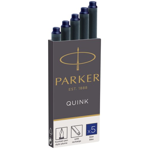 Parker Ink Cartridge Blue Pack 5