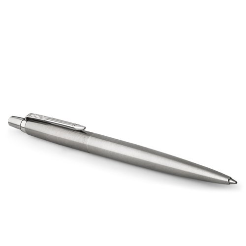 56862NR | Slow down and appreciate the experience of expressing your thoughts and ideas on paper with the PARKER Jotter Stainless Steel ballpoint pen. A style icon for over 60 years, the Jotter has a fresh, streamlined design. It features a stainless steel barrel and cap, high-shine trims, and an arrowhead clip. The Jotterâ€™s stunning details make it a refined gift for graduates, first-time job seekers, or anyone who appreciates the art of fine writing.