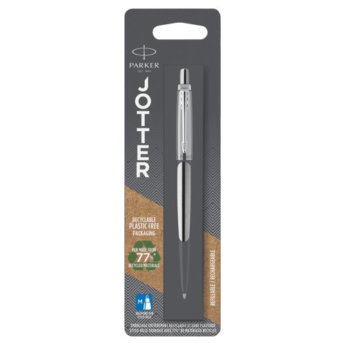 Parker Jotter Ballpoint Pen Stainless Steel with Chrome Trim 1953205 PA53205 Buy online at Office 5Star or contact us Tel 01594 810081 for assistance