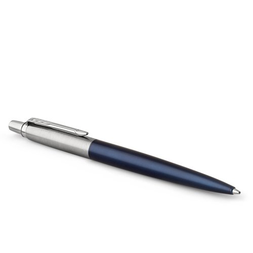 Slow down and appreciate the experience of expressing your thoughts and ideas on paper with the PARKER Jotter Royal Blue ballpoint pen. A style icon for over 60 years, the Jotter has a fresh, streamlined design. It features a stainless steel barrel in a rich blue finish, linished stainless steel cap, high-shine trims, and an arrowhead clip. The Jotterâ€™s stunning details make it a refined gift for graduates, first-time job seekers, or anyone who appreciates the art of fine writing. This Jotter pen's name is inspired by the city of London.
