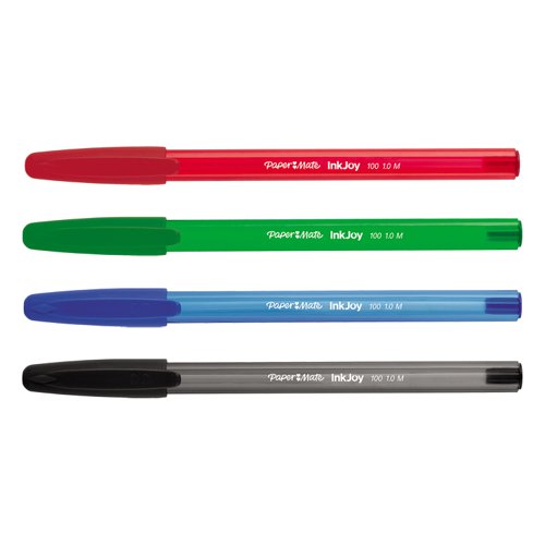 PaperMate Inkjoy 100 Capped Ballpoint Pens Medium Assorted (Pack of 4) 1956718 GL56718