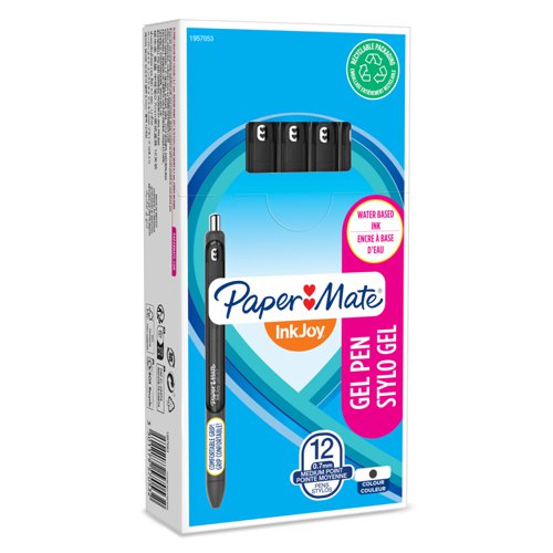 paper Mate 1957053 Inkjoy Gel Pens - Black Ink - Pack of 12 | 31907J | Newell Brands