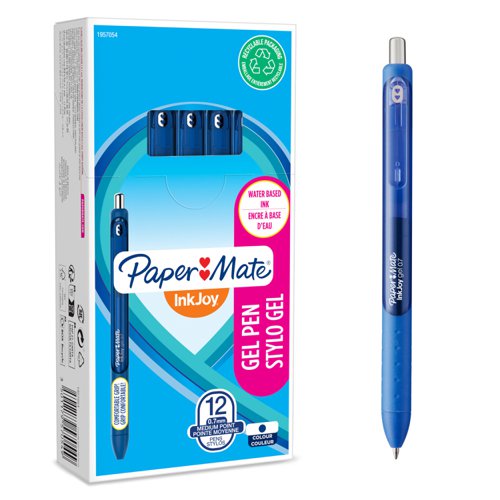 paper Mate 1957054 Inkjoy Gel Pens - Blue Ink - Pack of 12