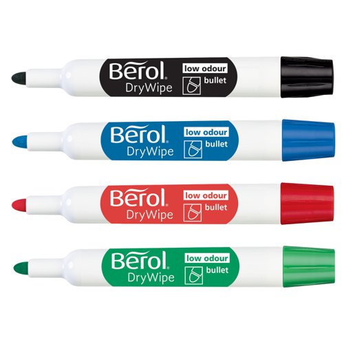 Berol Dry Wipe Marker Round Assorted Pack Of 4 3P  603991