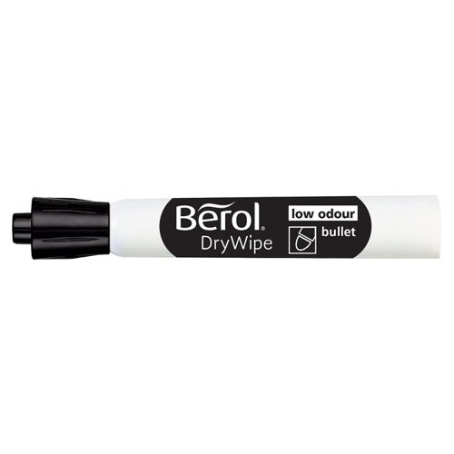 BR84868 Berol Drywipe Marker Bullet Tip Black (Pack of 48) 1984868