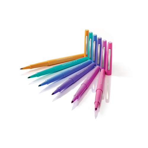 Paper Mate Flair Fibre Tip Pen Medium Point 0.7mm Candy Pop Assorted Colours (Pack 12) 1985616 56827NR