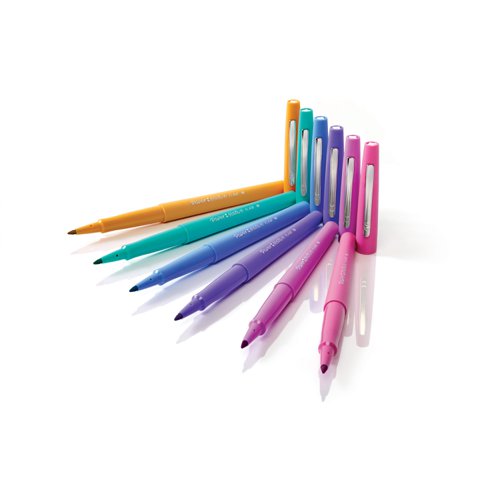 Paper Mate Flair Fibre Tip Pen Medium Point 0.7mm Candy Pop Assorted Colours (Pack 24) 1985617 86580NR