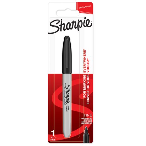 30256J - Sharpie 1985857 Fine Black Permanent Pen Pack of 12 Blister Packs