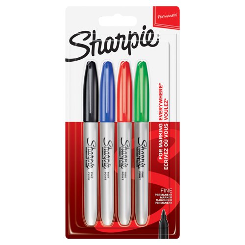 Sharpie® Fine Tip Permanent Marker Assorted (Pack 4)