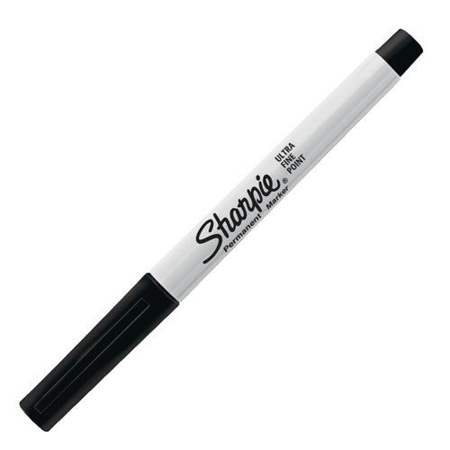 Sharpie Permanent Marker Ultra Fine Tip 0.5mm Line Black (Pack 2) - 1985878