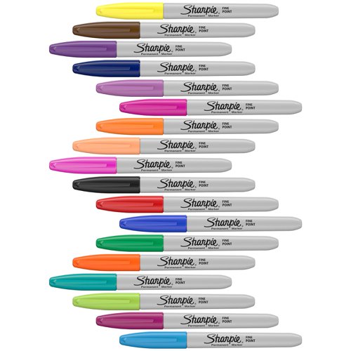 Sharpie 1996112 Permanent Assorted colour Markers Fine Point Pack of 18