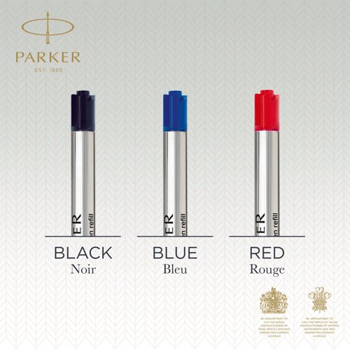16734NR - Parker Quink Flow Ballpoint Refill for Ballpoint Pens Medium Black (Pack 6) 2025154