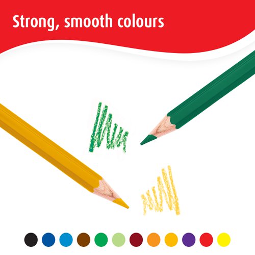 Perfect for kids*, Berol coloured pencils feature brilliant, bold colours to help children of all ages express their creative side. Each colouring pencil has high-quality leads that resist breakage for uninterrupted creativity. Designed to bring out every detail, the pencils draw smoothly and can be sharpened to a needle point. Berol pencils are also pre-sharpened so you can get started right out of the box. Berol Coloured Pencils help your kids create art theyâ€™ll be proud to share and showcase. *not suitable for children under 36 months.