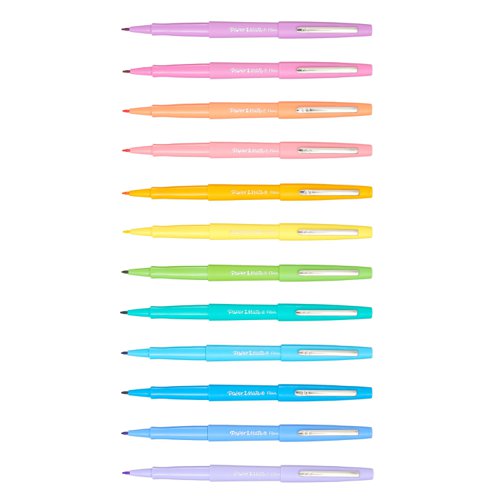 These great quality felt tip pens are long lasting and highly durable, with water-based ink that is quick drying, and smear and smudge resistant. The fibre tip features a durable, metal reinforced point and the ink is designed not to bleed through paper for a professional finish. With a medium tip for a 0.8mm line width, ideal for everyday writing and drawing. This pack contains 16 pens in assorted colours.