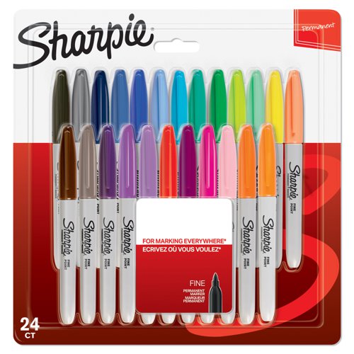 Sharpie Permanent Marker Assorted (Pack 24) 2065405