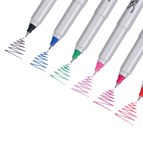 Sharpie Permanent Marker Ultra Fine Tip 0.5mm Line Assorted Colours (Pack 12) - 2065408 Permanent Markers 72955NR