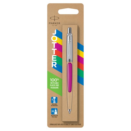 Parker Jotter Ballpoint Pen Pink Barrel Blue Ink - 2075996 Ballpoint & Rollerball Pens 78555NR