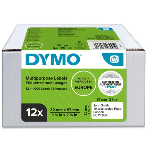 Dymo 2093095 LW Multipurpose Labels 32 x 57mm 12 pack