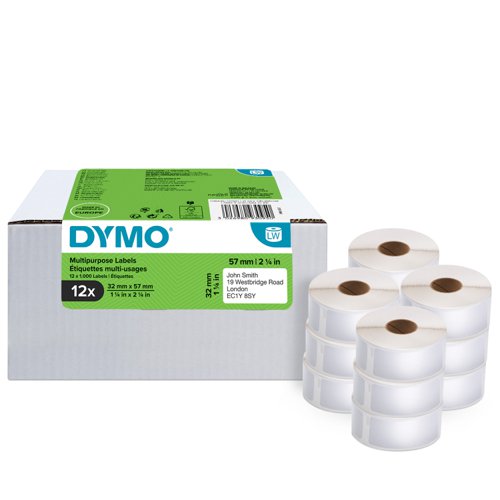 Dymo 2093095 LW Multipurpose Labels 32 x 57mm 12 pack 30357J