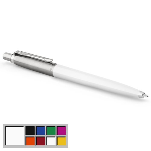 Parker Jotter Ballpoint Pen White Barrel Blue Ink - 2096874 78534NR Buy online at Office 5Star or contact us Tel 01594 810081 for assistance