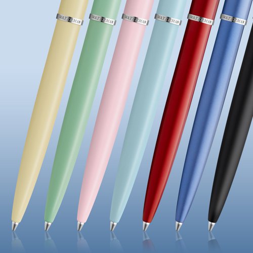 Waterman Allure Ballpoint Pen Pastel Green/Chrome Barrel Blue Ink Gift Box - 2105304 Ballpoint & Rollerball Pens 11662NR