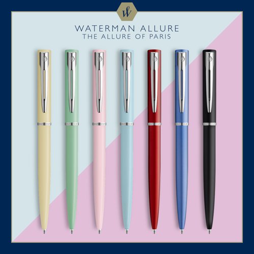 Waterman Allure Ballpoint Pen Pastel Green/Chrome Barrel Blue Ink Gift Box - 2105304 11662NR Buy online at Office 5Star or contact us Tel 01594 810081 for assistance