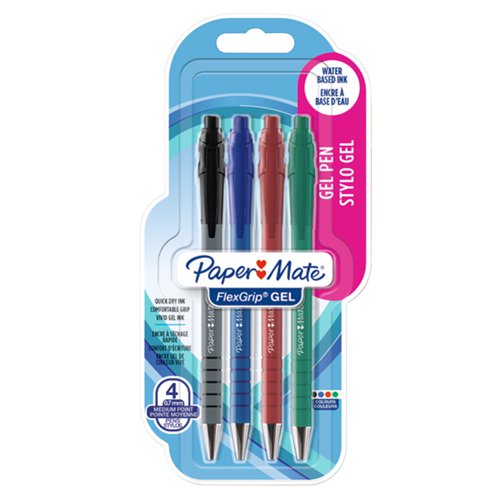 PaperMate FlexGrip Gel Pens Assorted (Pack of 4) 2108216 - Newell Brands - GL08216 - McArdle Computer and Office Supplies