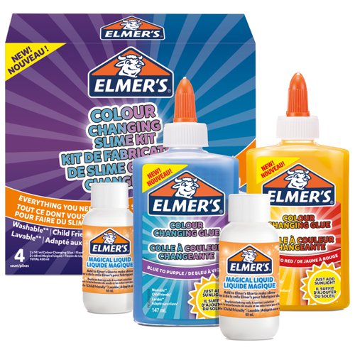 Elmers Colour Changing Slime Kit Include Colour Changing Glue and Magical Liquid Slime Activator - 4 Piece Kit - 2109487