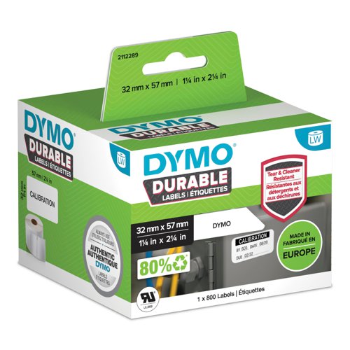 Dymo 2112289 LW Durable medium multi-purpose 57mm x 32mm Black on White 27497J