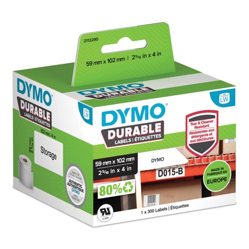 Dymo 2112290 LW Durable shipping label 59mm x 102mm Black on White | 27504J | Newell Brands