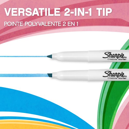 Sharpie S-Note Creative Permanent Marker Chisel Tip Assorted Colours (Pack 12) 2138233 Newell Brands