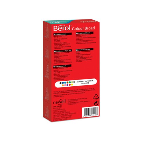 Berol Colour Fine Markers Black (Pack of 12) 2141503 BR41503