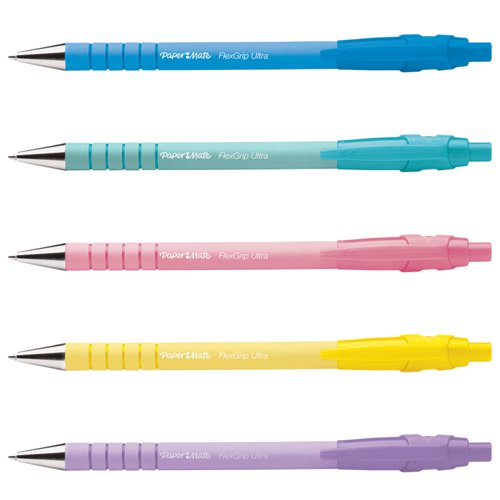 Paper Mate 2152934 Flexgrip Pastel 5 pack Black ink Retractable Ball Pen Ballpoint & Rollerball Pens PE1104