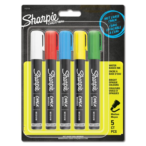 Sharpie 2157733 Sharpie Chalk Marker Assorted Blister Pack of 5