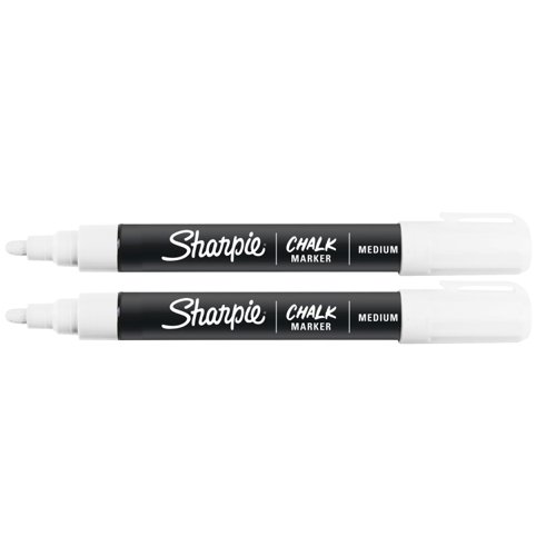 33135J - Sharpie 2157734 Sharpie Chalk Marker White Blister Pack of 2