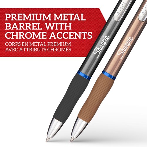 Sharpie S Gel Metal Pens x2/Refills x2 Black (Pack of 4) 2162643