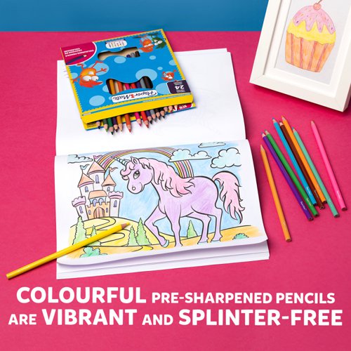 11178NR | Paper Mate children's colouring pencils in an array of vivid colours help them create eye-catching works of art. Rounded for easy control and pre-sharpened to enjoy right out of the pack, these coloured pencils are vibrant and splinter free, making them perfect for sparking creativity and keeping little ones occupied on long journeys. Available in 24 exciting colours!