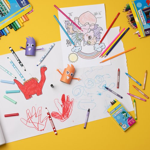 Paper Mate Childrens Felt Tip Colouring Pen Washable Assorted Colours (Pack 12) 2166507 11157NR Buy online at Office 5Star or contact us Tel 01594 810081 for assistance
