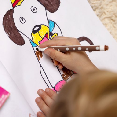 11164NR | Paper Mate children's felt tips in 24 assorted vivid colours that can help create eye-catching works of art. A versatile tip that draws both thin and thick lines  gives good coverage and helps to develop drawing skills.