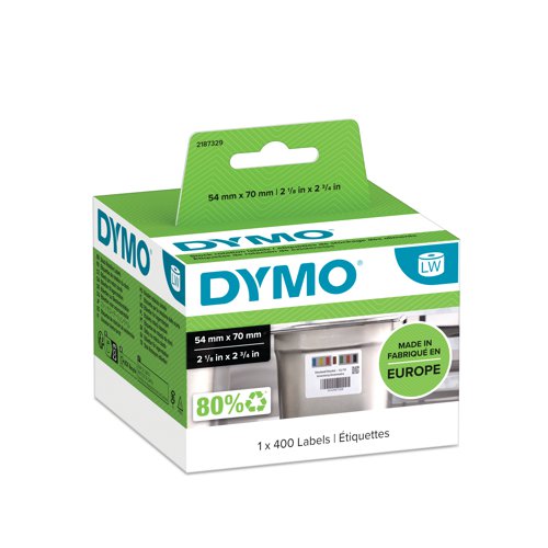 DYMO 70mm x 54mm Days of the Week Labels for Stock Rotation 400 Labels Per Roll (Single Roll) - 2187329