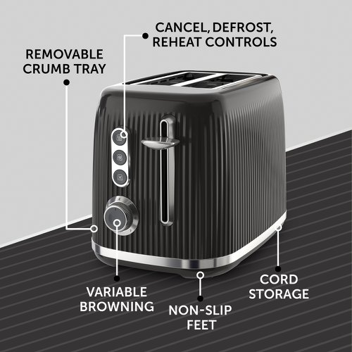 Breville Bold Variable 2-Slice Toaster Black & Silver Chrome - VTR001