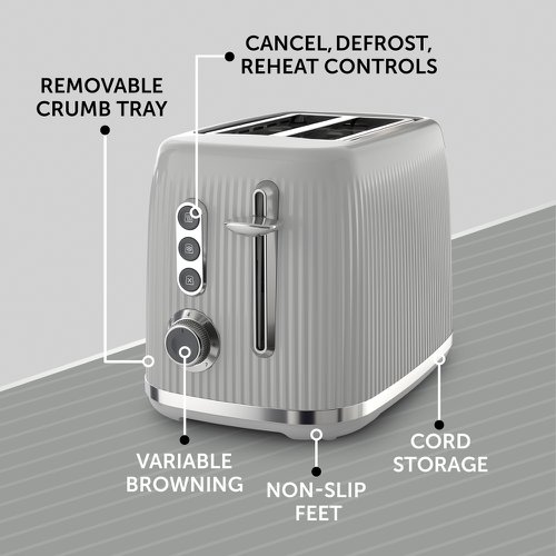 Breville Bold Variable 2-Slice Toaster Grey & Silver Chrome - VTR002