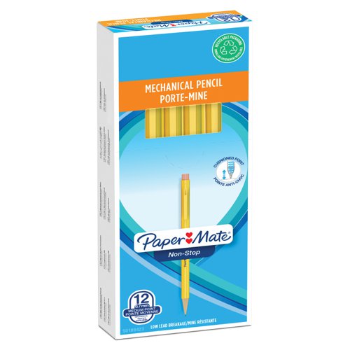 Paper Mate Non Stop Mechanical Pencil HB 0.7mm Lead Amber Barrel (Pack 12) - S0189423