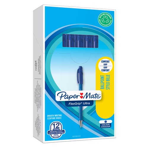 PaperMate Flexgrip Ultra Ballpoint Pen Medium Blue (Pack of 12) S0190153 - GL24531
