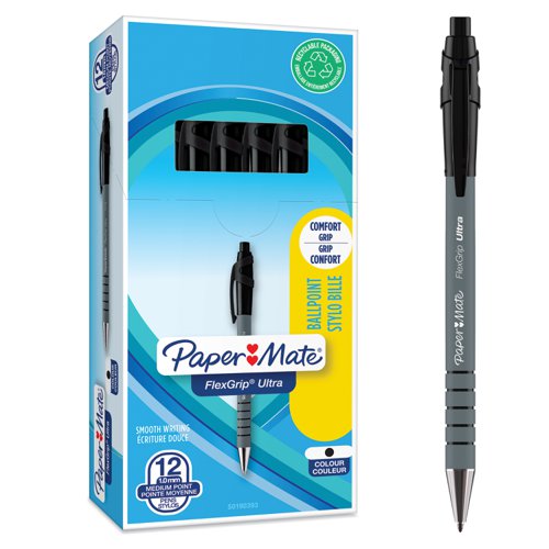 Paper Mate S0190393 Flexgrip Ultra Retractable Ballpoint Pen 1mm Box of 12