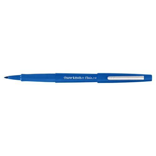 Paper Mate Flair Felt Tip Pens 1.0mm Tip 0.8mm Line Blue Ref S0191013 [Pack 12] Newell Rubbermaid